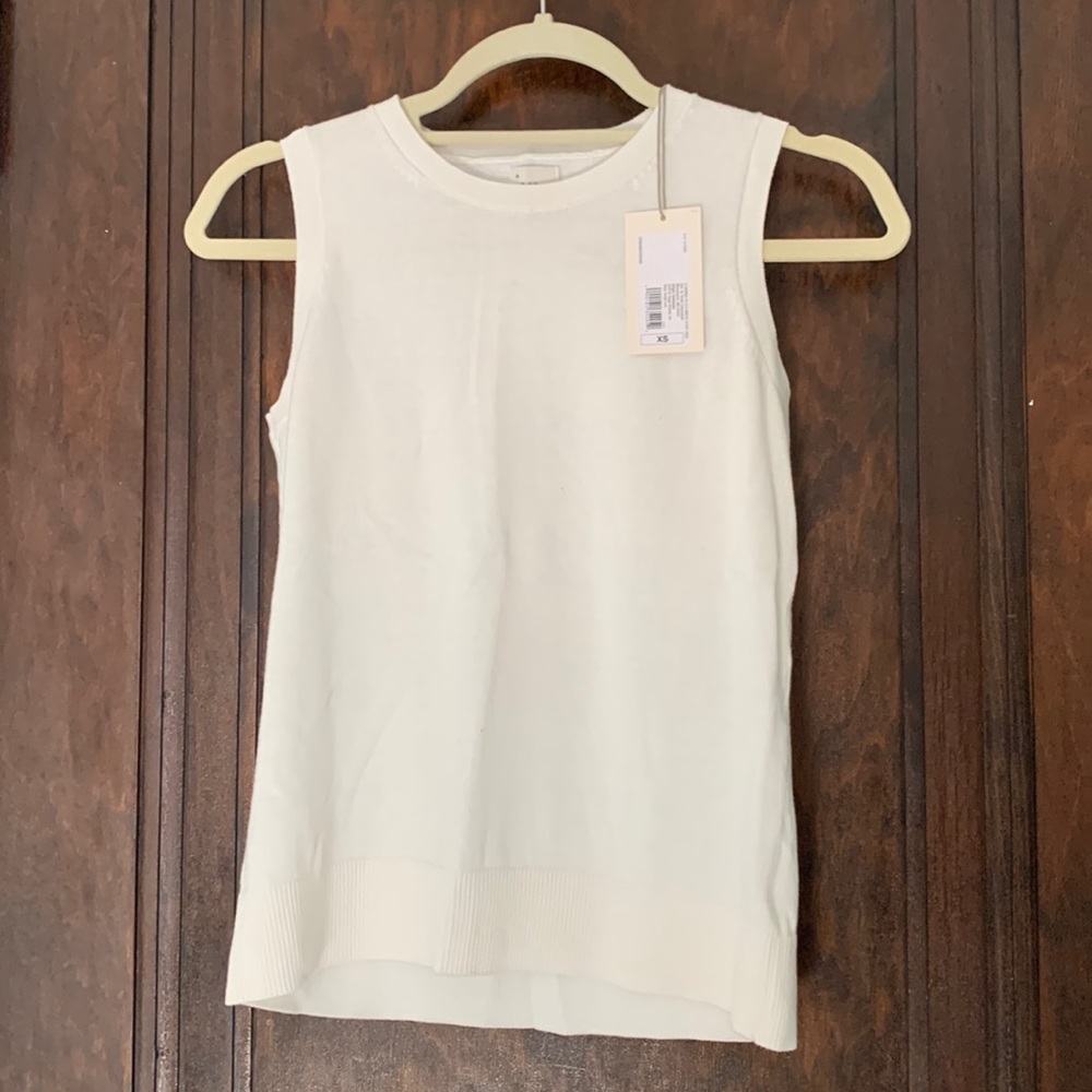 Ivory white 100% cotton sweater vest